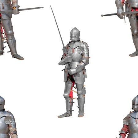 Knight in shiny metal armorの写真素材