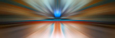Dynamic orange light beams. A flash in space going into perspective.の写真素材
