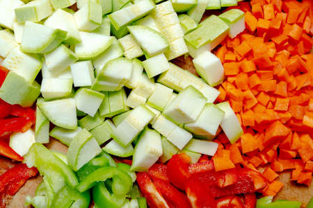 Fresh chopped vegetables. Healthy food and healthy lifestyle.の写真素材