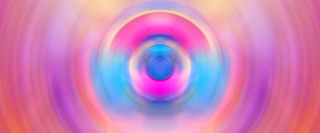 Glowing concentric circles of light. Abstract bright background.の写真素材