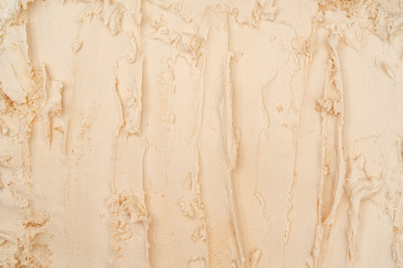 Vanilla ice cream texture. Top view. Delicious cool treat.の写真素材