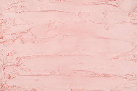 Strawberry ice cream texture. Top view. Delicious cool treat.