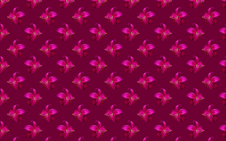 Beautiful flowers pink lilies. Seamless pattern of Lily flower bloom. Floral natural background.