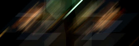 Glowing lines of green radiation. Abstract futuristic background.の写真素材