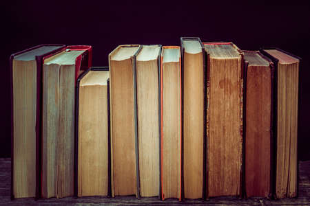 Yellow pages Old paper books. Background for educational texts.の写真素材