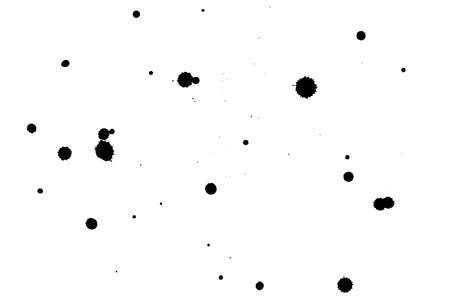 Black blot on a white background. Spots of black ink on a piece of paper.の写真素材