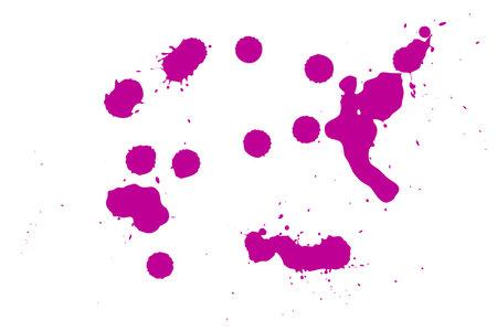 Pink blot on a white background. Spots of ink on a piece of paper.の写真素材