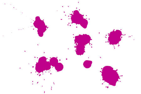 Pink blot on a white background. Spots of ink on a piece of paper.の写真素材