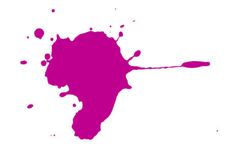 Pink blot on a white background. Spots of ink on a piece of paper.の写真素材