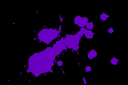 Violet blot on a black background. Spots of paint on a piece of paper.の写真素材