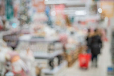 Blurred store interior. Soft focus background for an inscription.の写真素材