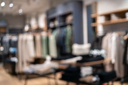 Blurred store interior. Soft focus background for an inscription.の写真素材