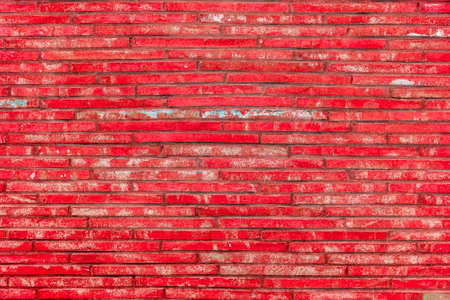Red brick wall. Background of modern interior design.の写真素材