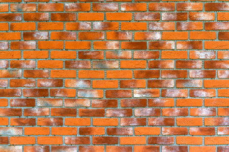 Red brick wall. Background of modern interior design.の写真素材