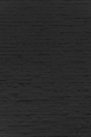 A wall made of black brick. The wall is very old and has many uneven surfaces.の写真素材