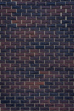 The brick wall is made of brown and black bricks. The bricks are arranged in a pattern.の写真素材