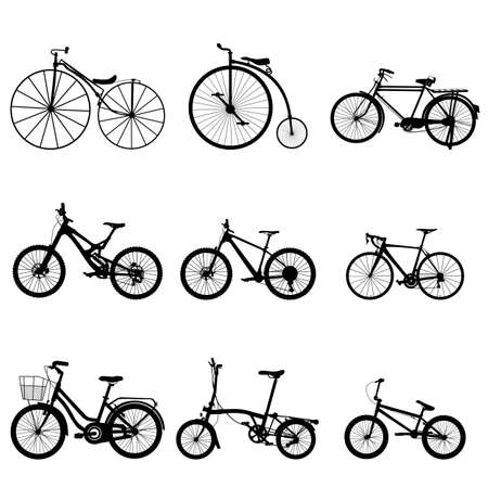 Bicycle Silhouette isolated on white backgroundのイラスト素材