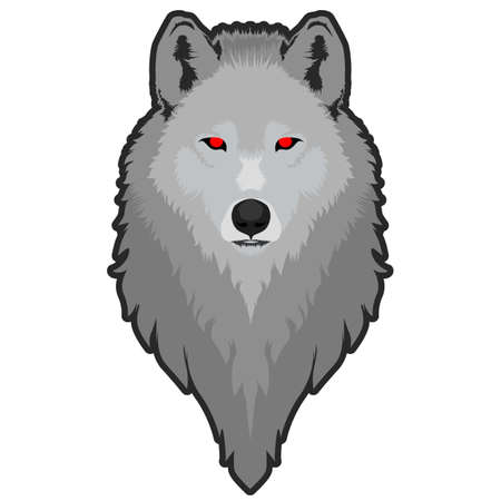 Head of a wolf vector illustration isolated on white backgroundのイラスト素材