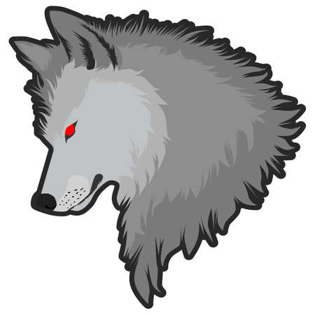 Head of a wolf vector illustration isolated on white backgroundのイラスト素材