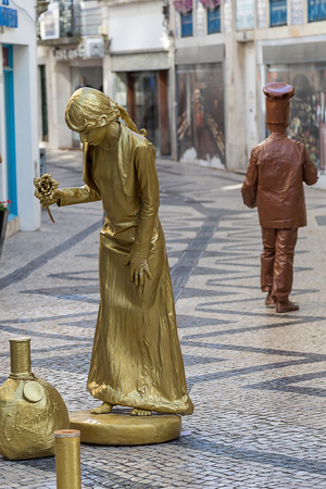 SantarÃ©m, Portugal - 11 August, 2018 - Human Statues Festivalのeditorial素材