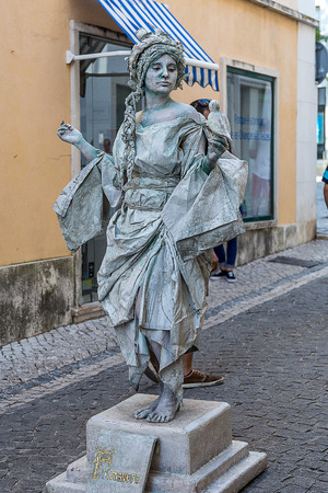 SantarÃ©m, Portugal - 11 August, 2018 - Human Statues Festivalのeditorial素材