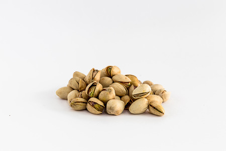 Pistachio on white background