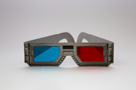 Old 3D Glasses isolated on white backgroundの写真素材