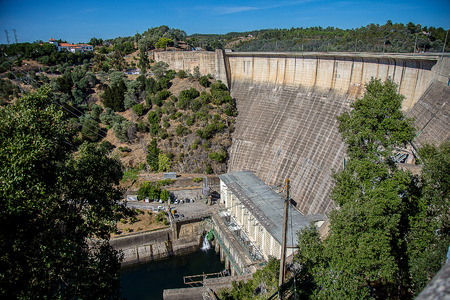 Electric Dam View from the Top, in a Sunny Dayの写真素材