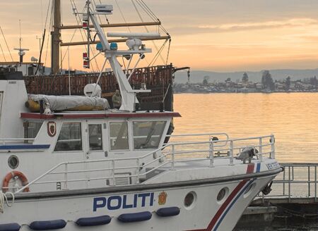 Police boatの写真素材