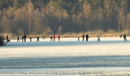 On the iceの写真素材
