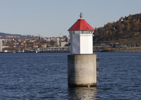 Lighthouse on the fjord. の写真素材