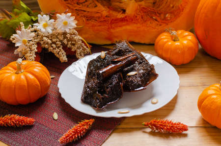 Honey pumpkin, traditional dessert of the Day of the Dead celebration.の写真素材