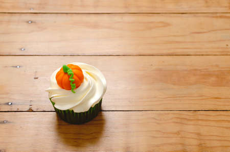 Beautiful very colorful decorated cupcakes to celebrate Halloween.の写真素材