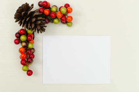 Mockup of Christmas Postcard, 5x7-inch. Gift card mockup, greeting, invitation, commemoration.の写真素材
