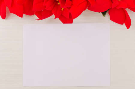 Mockup of Christmas Postcard, 5x7-inch. Gift card mockup, greeting, invitation, commemoration.の写真素材