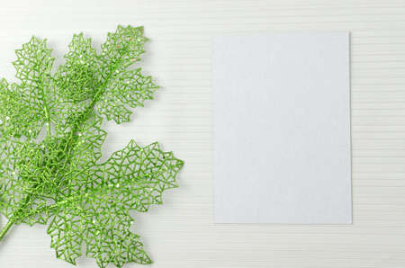 Mockup of Christmas Postcard, 5x7-inch. Gift card mockup, greeting, invitation, commemoration.の写真素材