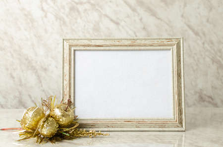 Gift or greeting postcard mockup for Christmas or commemorative moment. Christmas colors, 5x7 inch postcard, editable.の写真素材