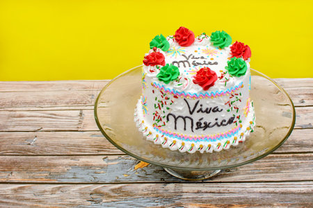 Beautiful cake made at home to celebrate the independence day of Mexico.