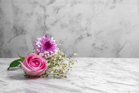 Flower on marble table. Emptyspace. Background.の写真素材