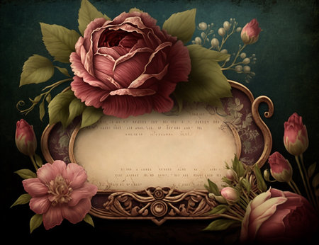Vintage postcard for Mother's Day. AI generated imageの素材