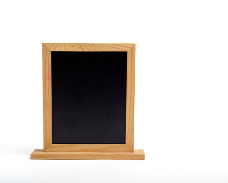 Small blackboard with wooden frame isolated on white background.の写真素材