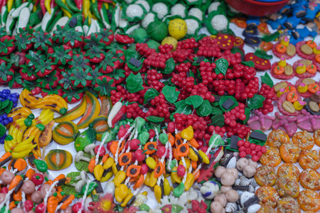 Handmade refrigerator magnets. Mexican handicrafts.の写真素材