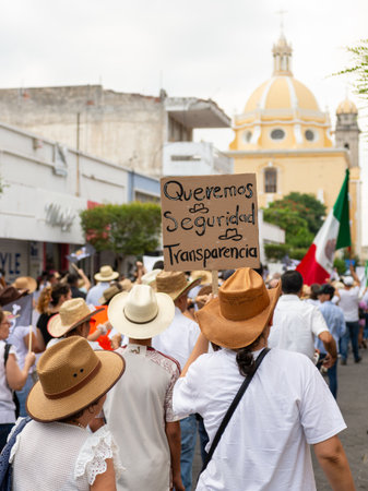 Colima, Colima. Mexico. November 15, 2025. March organized by Generation Z. People protesting against the government in Colima.のeditorial素材
