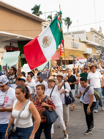 Colima, Colima. Mexico. November 15, 2025. March organized by Generation Z. People protesting against the government in Colima.のeditorial素材