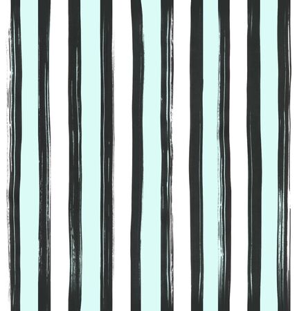 Turquoise vertical seamles striped pattern. Hand drawn grunge watercolor stripes.の写真素材