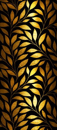 Seamless pattern with stylized tree branches. Watercolor hand drawn illustration.の写真素材