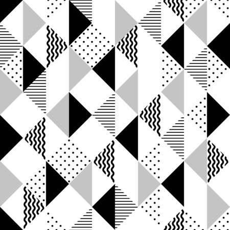 Vector geometric seamless pattern with triangles. Modern stylish abstract background.のイラスト素材
