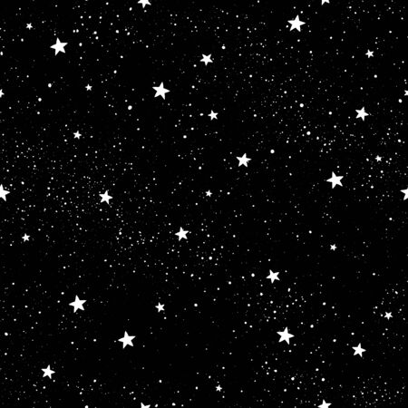 Seamless pattern with stars. Hand drawn stars texture. Vector Illustration of night starry sky.のイラスト素材