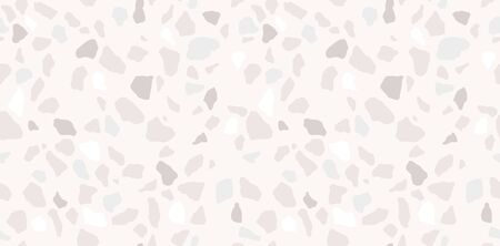 Light gray terrazzo seamless pattern. Modern monochrome tile texture. Vector abstract background. EPS 10のイラスト素材