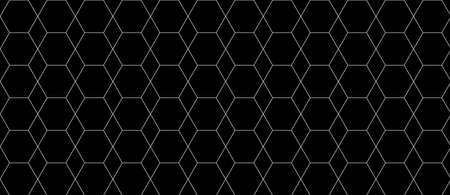 Vector seamless geometric pattern. Modern thin hexagon grid texture.のイラスト素材